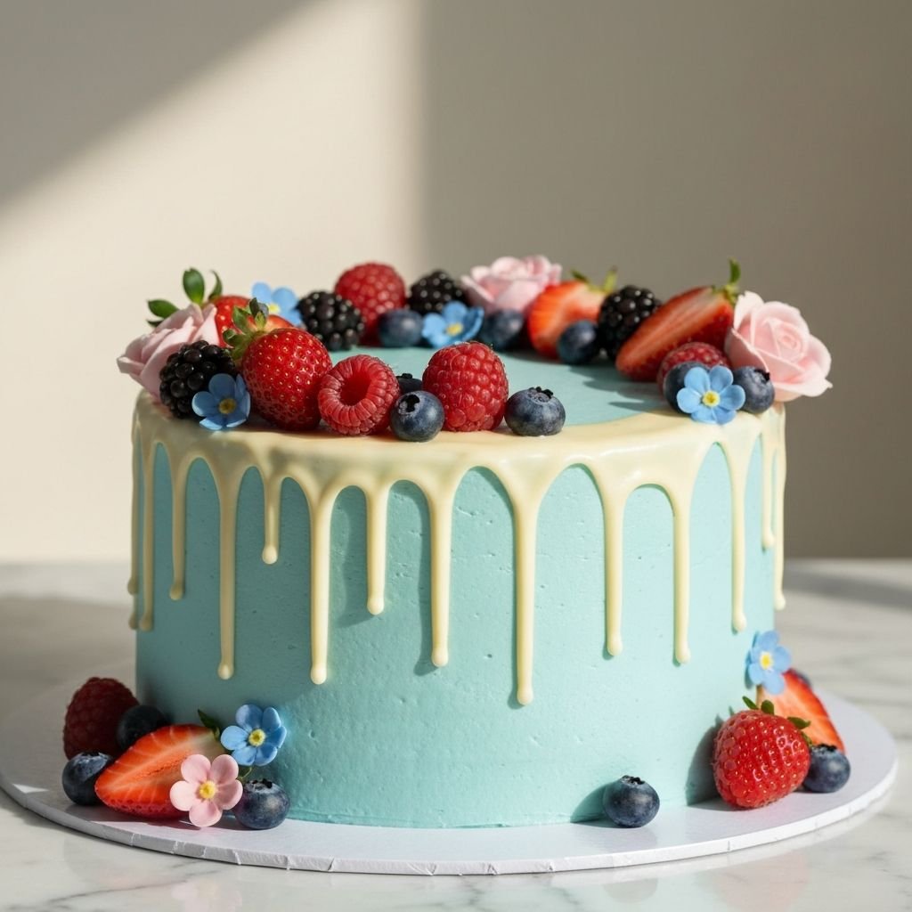 Drip cake de fruites del bosc